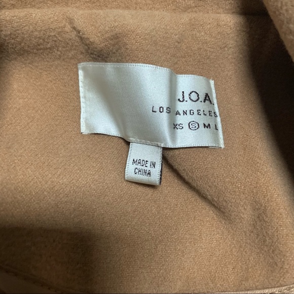 LIKE NEW | J.O.A. Los Angeles | Camel Fringed Long Line Coat/Cape | S - Picture 8 of 10